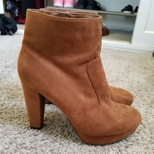 Nutmeg suede platform booties